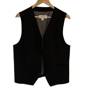Joseph Abound Mens Wool Blend Brown Button Up Vest Size Small Lined Classic